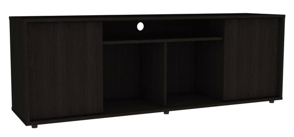 English Elm Tv Stand Tucson for TVs up to 65" - Black Wengue Modern Media Console with 4 Shelves & Doors B092123332
