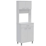 English Elm Pantry Piacenza,Two Double Door Cabinet, White Finish