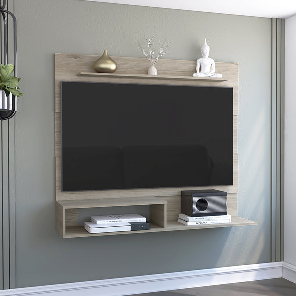 English Elm Floating Entertainment Center Albuquerque - Light Pine Floating TV Stand for TVs up to 55", Slim Shelf B092122842