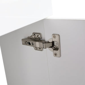 English Elm Soft Close Wall Mounted Bathroom Vanity with Ceramic Vessel Sink and Storage Rack W999S00487