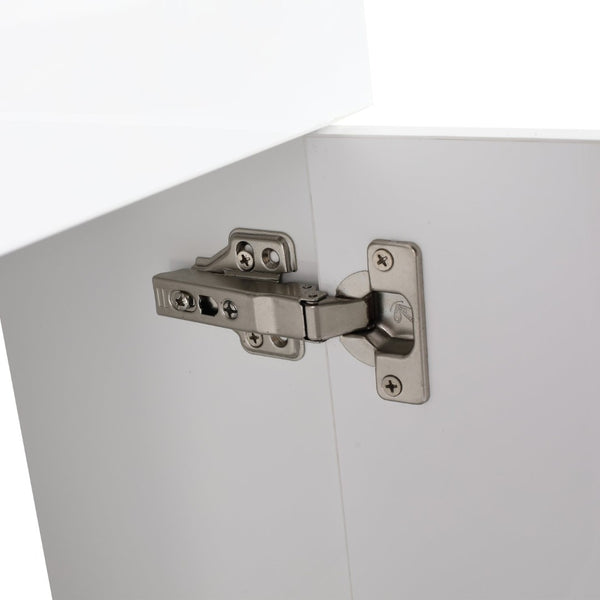 English Elm Soft Close Wall Mounted Bathroom Vanity with Ceramic Vessel Sink and Storage Rack W999S00487