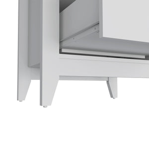 English Elm Nightstand With Two Open Shelves, Modern White Finish, Ideal For Bedroom Or Living Space Storage B092123020