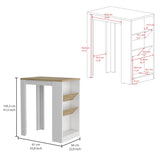 English Elm Kitchen Island Gunees, Counter Island, White and Pine Finish