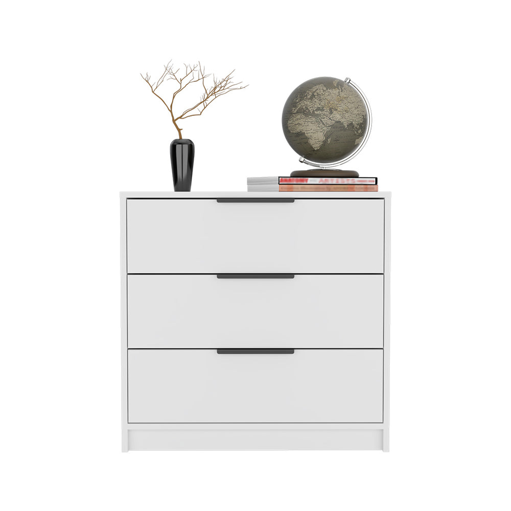 English Elm 3 Drawers Dresser Maryland - Clean White Finish, Compact Design, Perfect For Modern Spaces & Storage B092122990
