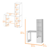 Modern White Office Desk Aragon with Bookcase & Cabinet - Functional & Elegant Workspace Solution