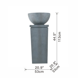 English Elm 44.5" Tiered Polyresin Zen Bowl Garden Fountain with Stone Look Finish for Patio W2078125236