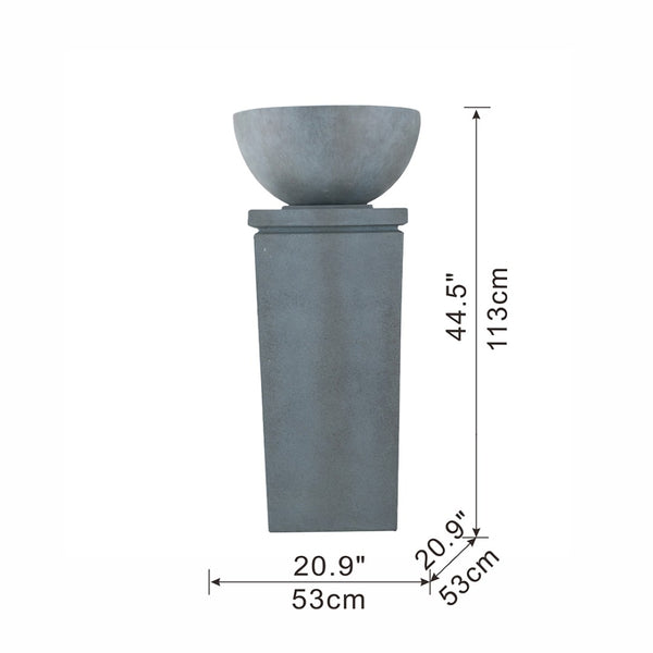 English Elm 44.5" Tiered Polyresin Zen Bowl Garden Fountain with Stone Look Finish for Patio W2078125236