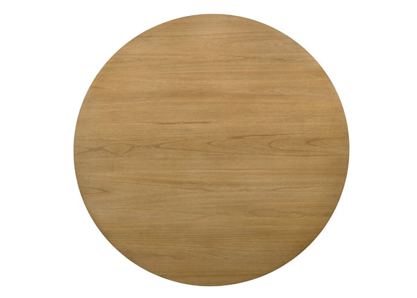 English Elm Jasper Round Pedestal Dining Set Seats Four with Driftwood Wood and Beige Fabric B061S00722