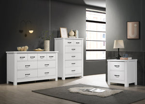 English Elm Cassini 3 Piece Bedroom Storage Set with Dresser Chest and Nightstand in Smooth Finish B061S00724