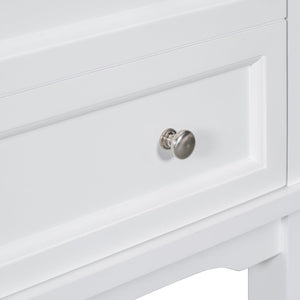 English Elm 24" Modern Solid Wood Bathroom Vanity Base with Drawer & Open Shelf, White Painted Freestanding Cabinet 90-inch WF306247AAK