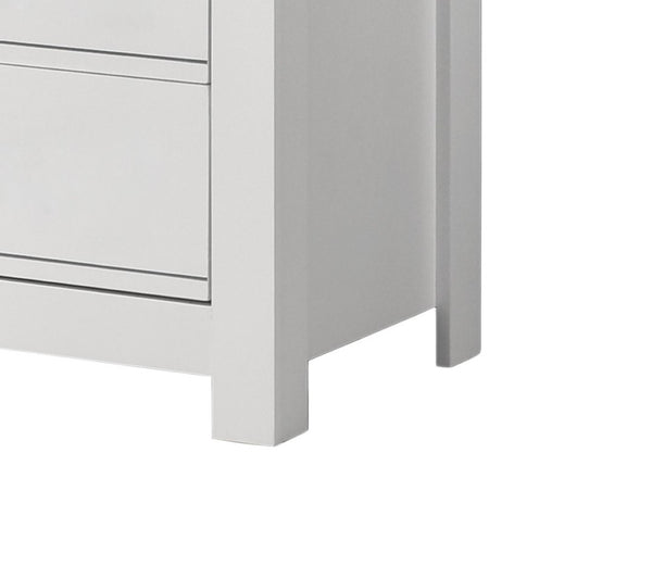 English Elm Cassini White Five Drawer Chest with Black Handles for Bedroom or Nursery Storage B061125422