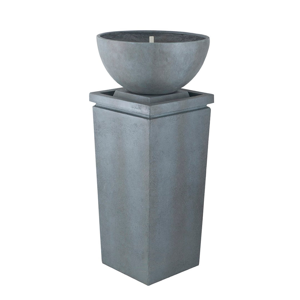 English Elm 44.5" Tiered Polyresin Zen Bowl Garden Fountain with Stone Look Finish for Patio W2078125236