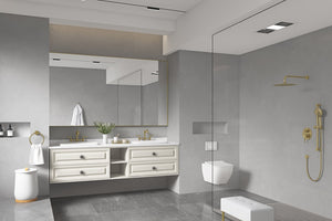 English Elm 84in. Aluminum Alloy Framed Rectangle Wall Mirror Farmhouse Vanity Dual Hang Option W1272101958