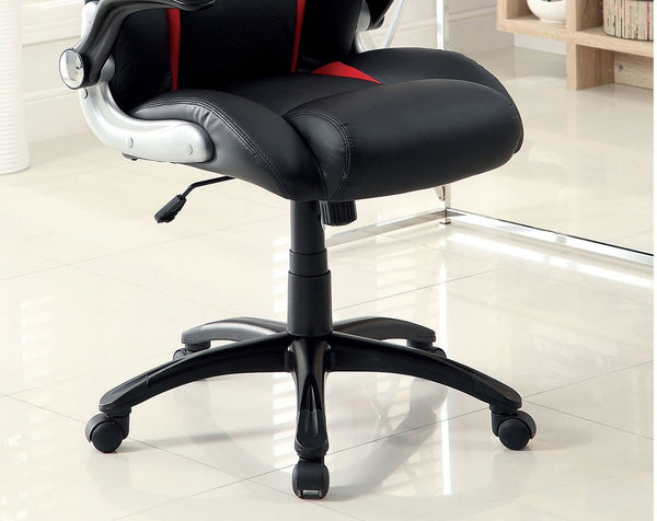 English Elm Stylish Black & Red Gaming Office Chair with Padded Armrests, Adjustable Height, Sturdy Wheels B011104807