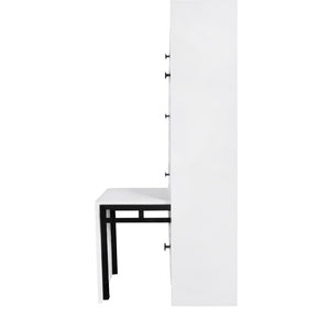English Elm On-trend White Flip Drawer Shoe Cabinet with Fold Down Bench Seat for Entryway WF308545AAK