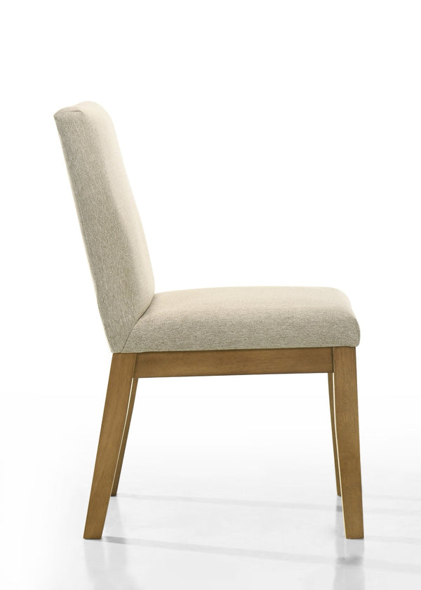 English Elm Jasper Round Pedestal Dining Set Seats Four with Driftwood Wood and Beige Fabric B061S00722