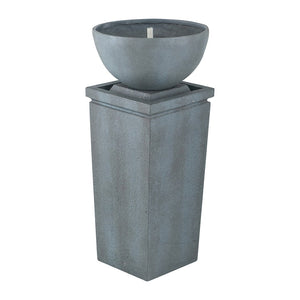 English Elm 35.5" Tiered Polyresin Zen Bowl Garden Fountain Outdoor Bird Bath Backyard Feature W2078125235