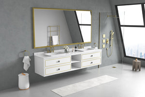 English Elm 96in. Wide Aluminum Alloy Rectangle Vanity Mirror Farmhouse Bathroom Hd Float Glass W1272115339