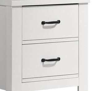 English Elm Cassini Two Drawer Nightstand White Finish Black Hardware Minimal Bedroom Storage B061125423