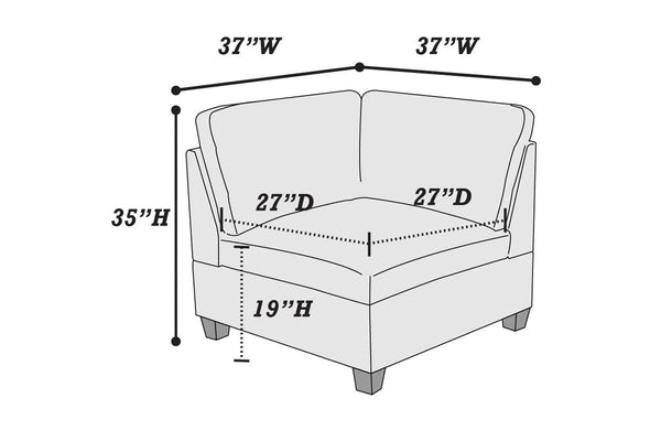 English Elm Living Room Furniture Grey Chenille Modular Sofa Set - 6-Piece Flexible Comfort For Modern Spaces B011S00386