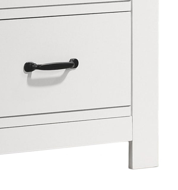 English Elm Cassini Two Drawer Nightstand White Finish Black Hardware Minimal Bedroom Storage B061125423