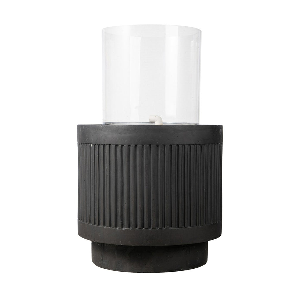 English Elm 20x20x19.5" Ribbed Cement Outdoor Fountain with Led Color Changing Light Patio Decor W2078125231