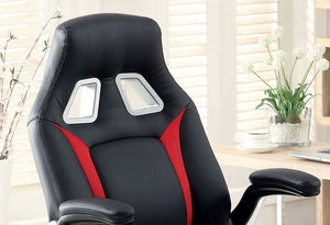 English Elm Stylish Black & Red Gaming Office Chair with Padded Armrests, Adjustable Height, Sturdy Wheels B011104807