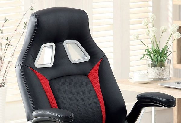 English Elm Stylish Black & Red Gaming Office Chair with Padded Armrests, Adjustable Height, Sturdy Wheels B011104807