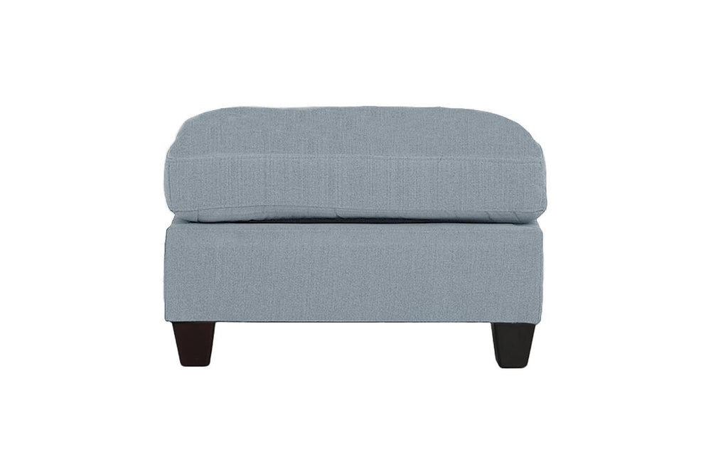 English Elm Living Modern Plush Ottoman with Linen-Like Fabric and Sturdy Wood Legs for Cozy Living Spaces Grey 33 L x 27 W x 9 H B011104192