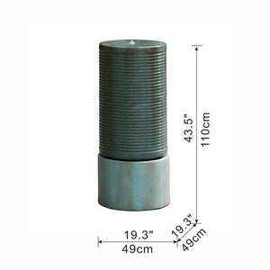 English Elm 44" Ribbed Tower Outdoor Fountain Cement Bird Bath Verge Bronze Garden Accent W2078S00002
