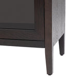 Hearth and Haven Tucson Storage Cabinet with 3 Tempered Glass Doors and Adjustable Shelf, Brown WF308312AAD