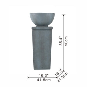 English Elm 35.5" Tiered Polyresin Zen Bowl Garden Fountain Outdoor Bird Bath Backyard Feature W2078125235