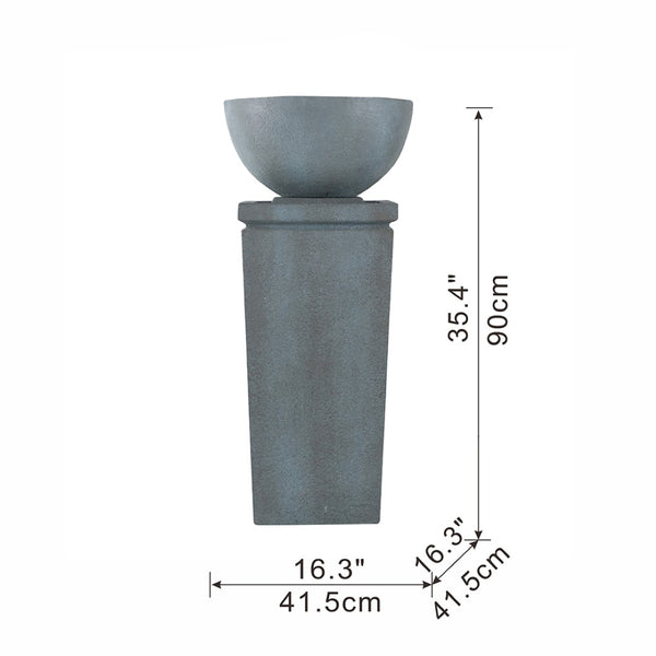 English Elm 35.5" Tiered Polyresin Zen Bowl Garden Fountain Outdoor Bird Bath Backyard Feature W2078125235