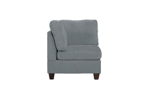 English Elm Modular 9Pc Sectional Set - Versatile Grey Linen Couch With Ottomans & Armless Chairs For Modern Living B011S00337