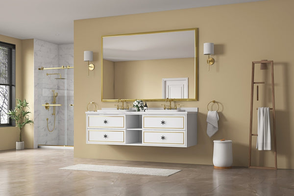 English Elm 96in. Wide Aluminum Alloy Rectangle Vanity Mirror Farmhouse Bathroom Hd Float Glass W1272115339