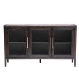 Tucson Storage Cabinet with 3 Tempered Glass Doors and Adjustable Shelf