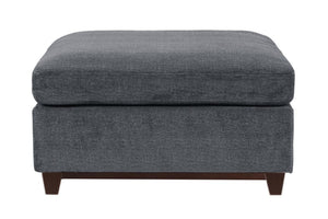 English Elm Modular Tufted Chenille Ottoman with Wood Legs for Contemporary Living Rooms B011104330