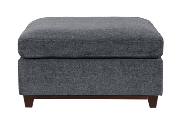 English Elm Modular Tufted Chenille Ottoman with Wood Legs for Contemporary Living Rooms B011104330