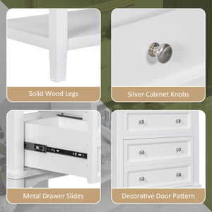 English Elm 24" Modern Solid Wood Bathroom Vanity Base with Drawer & Open Shelf, White Painted Freestanding Cabinet 90-inch WF306247AAK