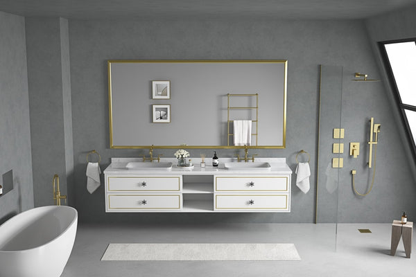 English Elm 72in. Aluminum Frame Rectangle Bathroom Vanity Mirror Farmhouse Hd Float Glass Wall Mount W1272125189