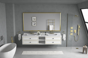 English Elm 96in. Wide Aluminum Alloy Rectangle Vanity Mirror Farmhouse Bathroom Hd Float Glass W1272115339