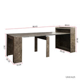Hearth and Haven Modern Extendable Dining Table with Storage W1778110336