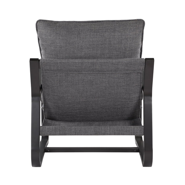 English Elm Blaire Sling Chair with Oatmeal Polyester Upholstery and Bronze Powdercoat Metal Frame, Reversible Cushions Charcoal B050125449