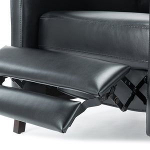 English Elm Madeline Mid-Century Push Back Recliner with Exposed Wood Frame, Pocketed Coil Seating, Gel Upholstery Black B050125437