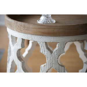 English Elm 23" Solid Fir Wood Side Table Vintage Farmhouse Distressed Finish for Living Room W2078125380