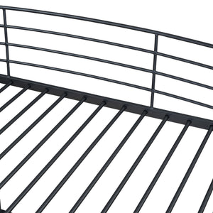 English Elm Twin Loft Bed with L-Shaped Desk, 4 Open Shelves, Built-In Sockets, USBs & Wireless Charging Black SF000020AAB