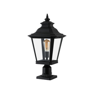 English Elm 21"(h) Matte Black Aluminum Outdoor Post Lantern Clear Glass Weatherproof Garden Path Light W1340110427