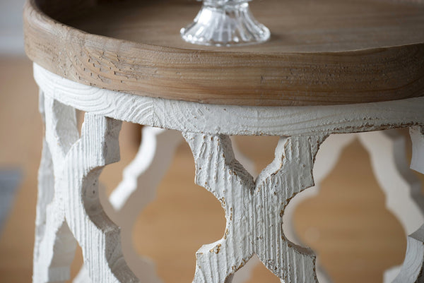 English Elm 23" Solid Fir Wood Side Table Vintage Farmhouse Distressed Finish for Living Room W2078125380