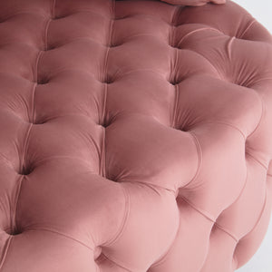 English Elm A&A Velvet Barrel Accent Chair with Curved Back and Plush Seat — Stylish Living Room Statement Piece Pink W114394737