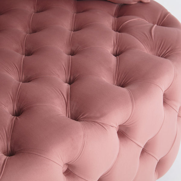 English Elm A&A Velvet Barrel Accent Chair with Curved Back and Plush Seat — Stylish Living Room Statement Piece Pink W114394737